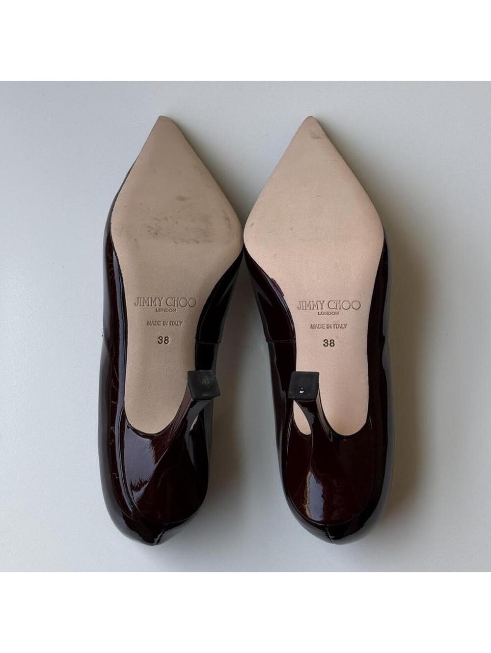 Jimmy Choo Belinda 90mm Patent Leather Crystal Pumps - Picture 4 of 6